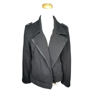 Stretch Cotton Twill Moto Jacket Size XS